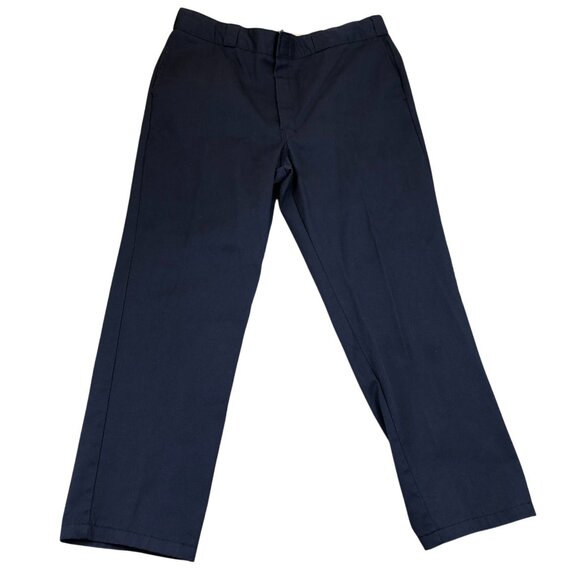 Dickies Men's Work Pants 40x32 874 Original Fit Navy Straight Chino Flat Front - Picture 1 of 11